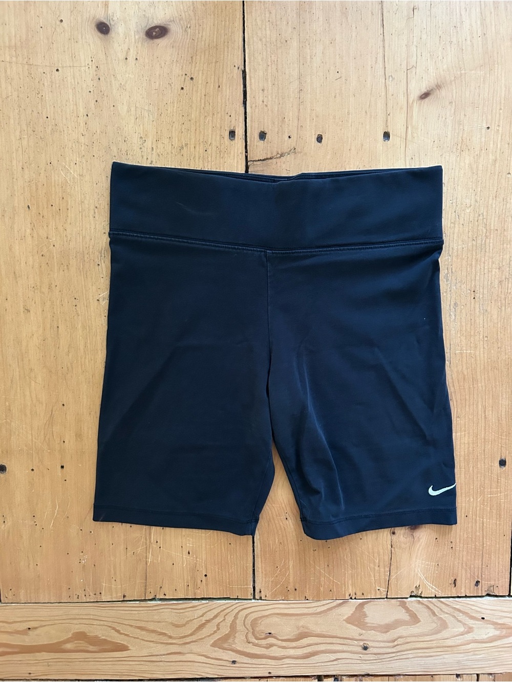 Nike Black Women’s High-Waist Bike Shorts with Embroidered Logo